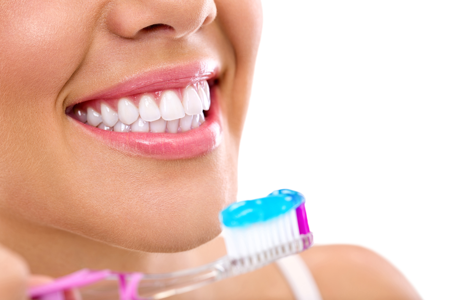 woman with healthy teeth holding a tooth-brush woman with healthy teeth holding a tooth-brush